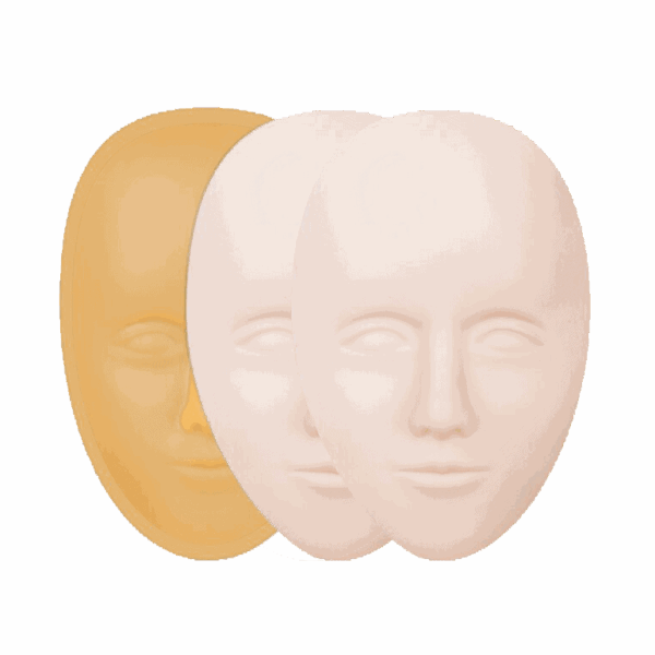 2 x Mannequin Head Bases + 4 Silicone Masks